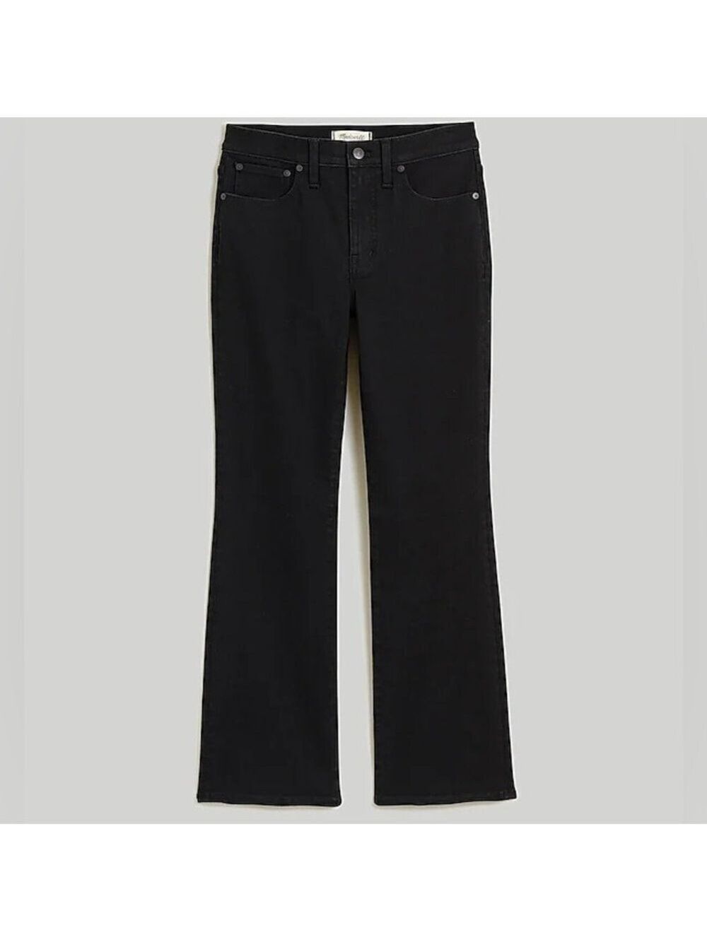 Madewell Women's Mid Rise Kick Out Crop Bootcut Black Denim Jeans 26 Petite